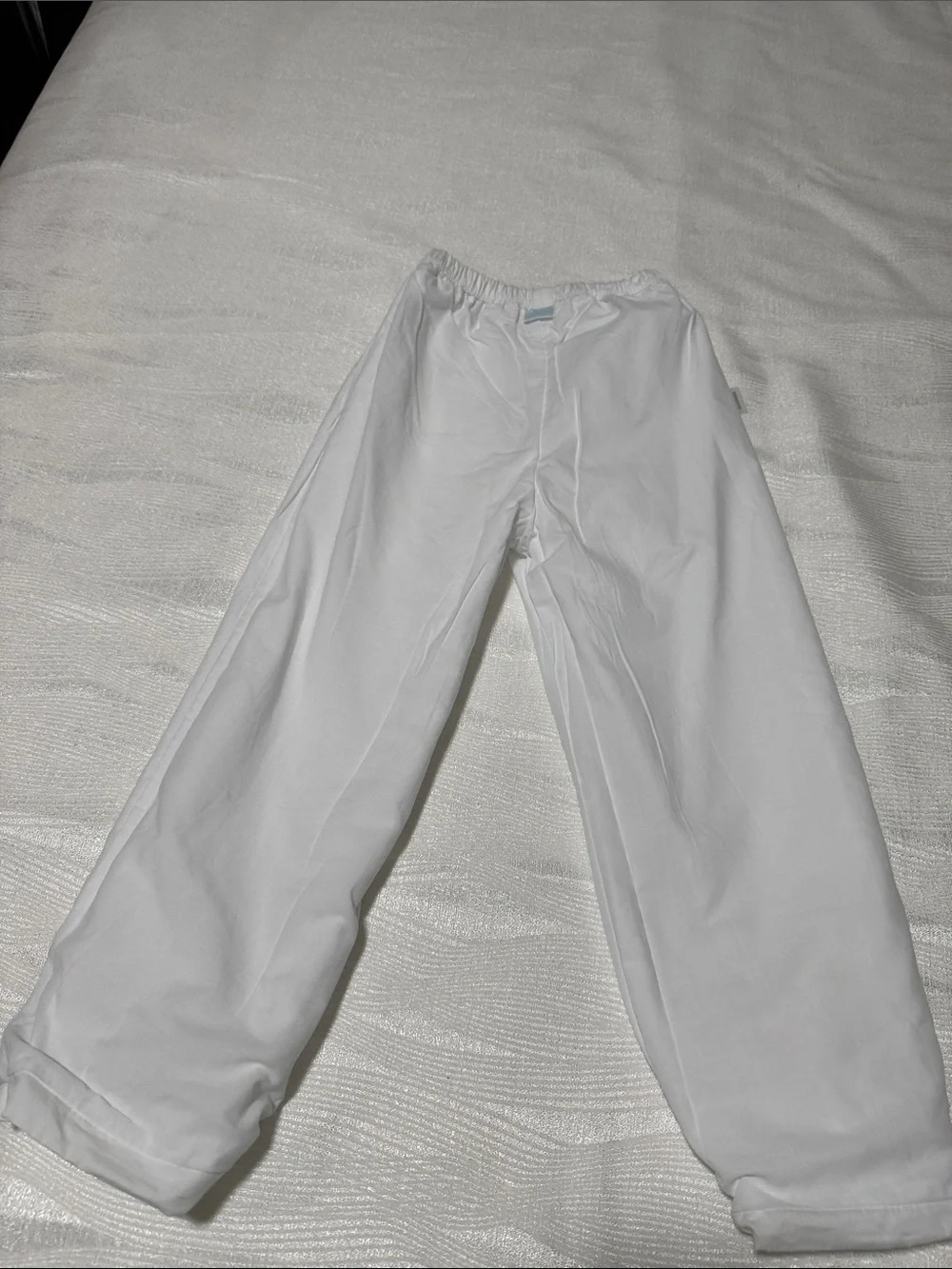 Edgehill Collection White Elastic Waist Pants with Green-Striped Polo for boys 5
